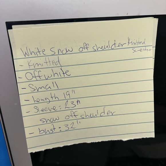 Off White Knitted Off Shoulder Sweater - Picture 5 of 5